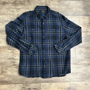 KAVU Men’s XL Big Joe Flannel Plaid Blue & Black Heavyweight Outerwear Gorpcore